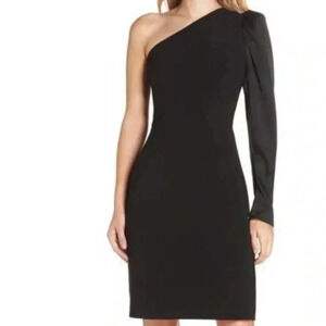 Eliza J Black One-Shoulder Dress Women’s Size 4 NWT